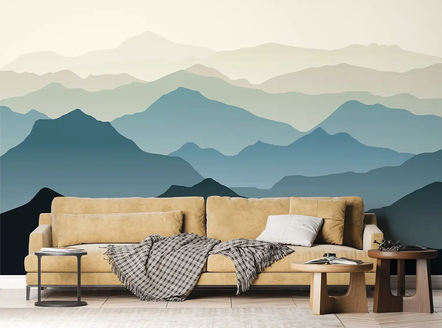Custom Size Wall Mural Mountain Panorama | Premium Non-Woven Wallpaper | FTNS1267 3