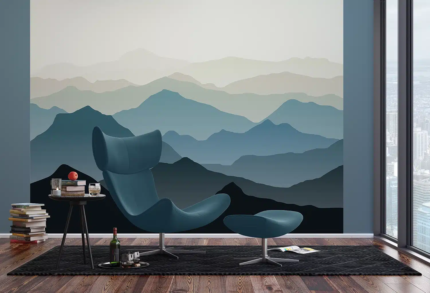 Custom Size Wall Mural Mountain Panorama | Premium Non-Woven Wallpaper | FTNS1267 6