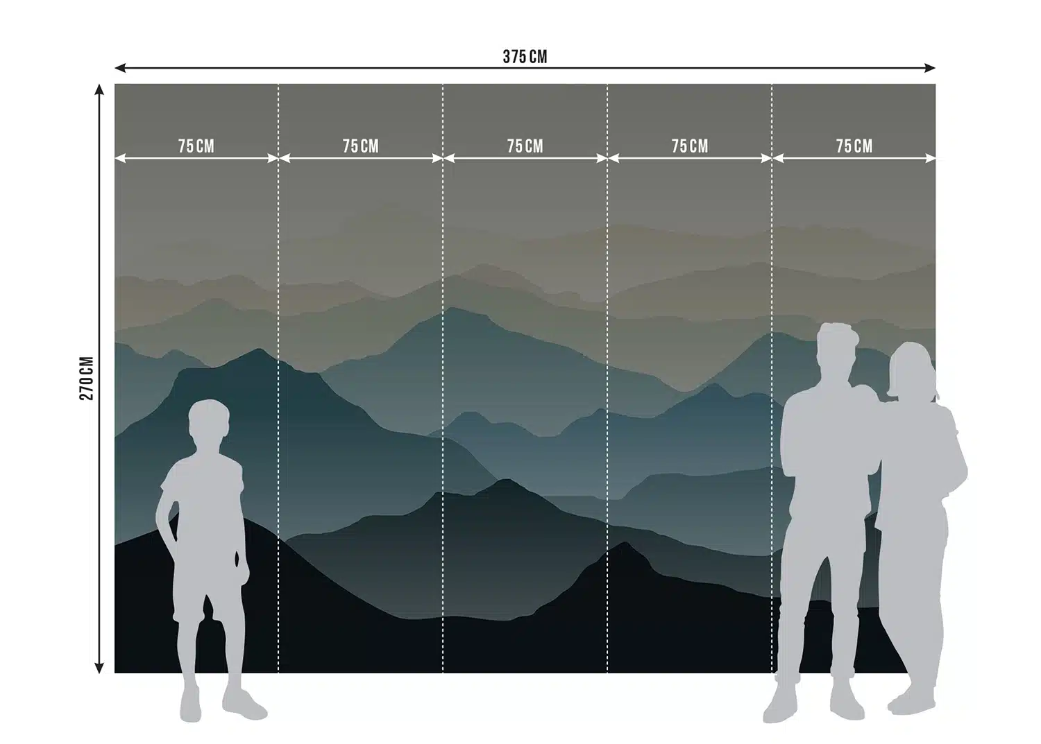 Custom Size Wall Mural Mountain Panorama | Premium Non-Woven Wallpaper | FTNS1267 7