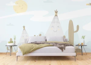 Vliesová fototapeta na zed' Veselá Týpí | 375 x 270 cm | FTNS 1268