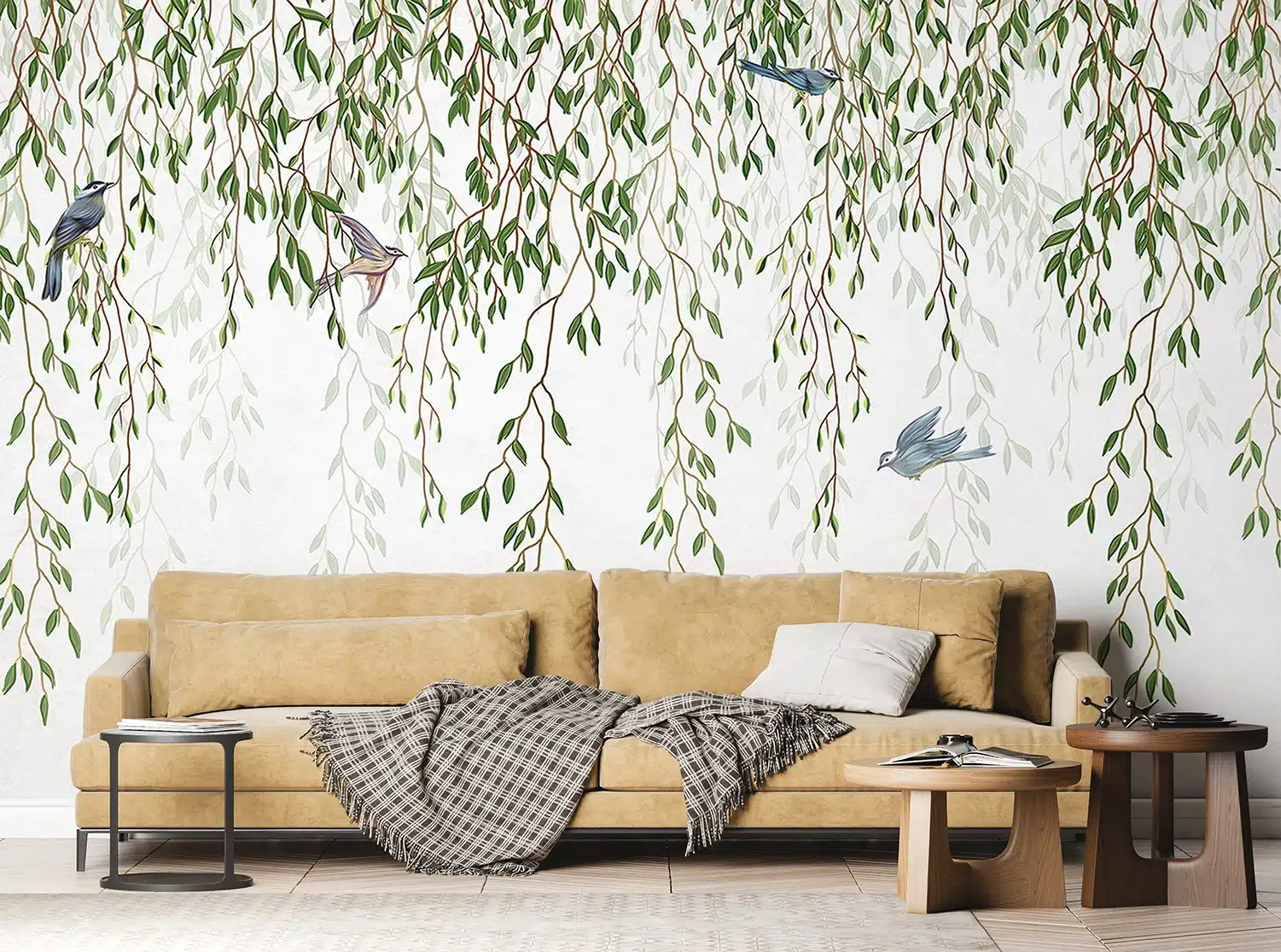Custom Size Wall Mural Tender Branches | Premium Non-Woven Wallpaper | FTNS1288 3
