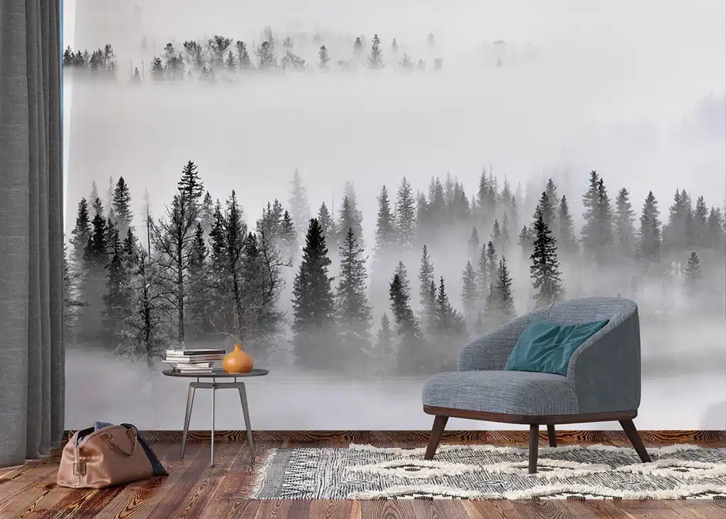 Custom Size Wall Mural Foggy Morning | Premium Non-Woven Wallpaper | FTNXXL3008 5