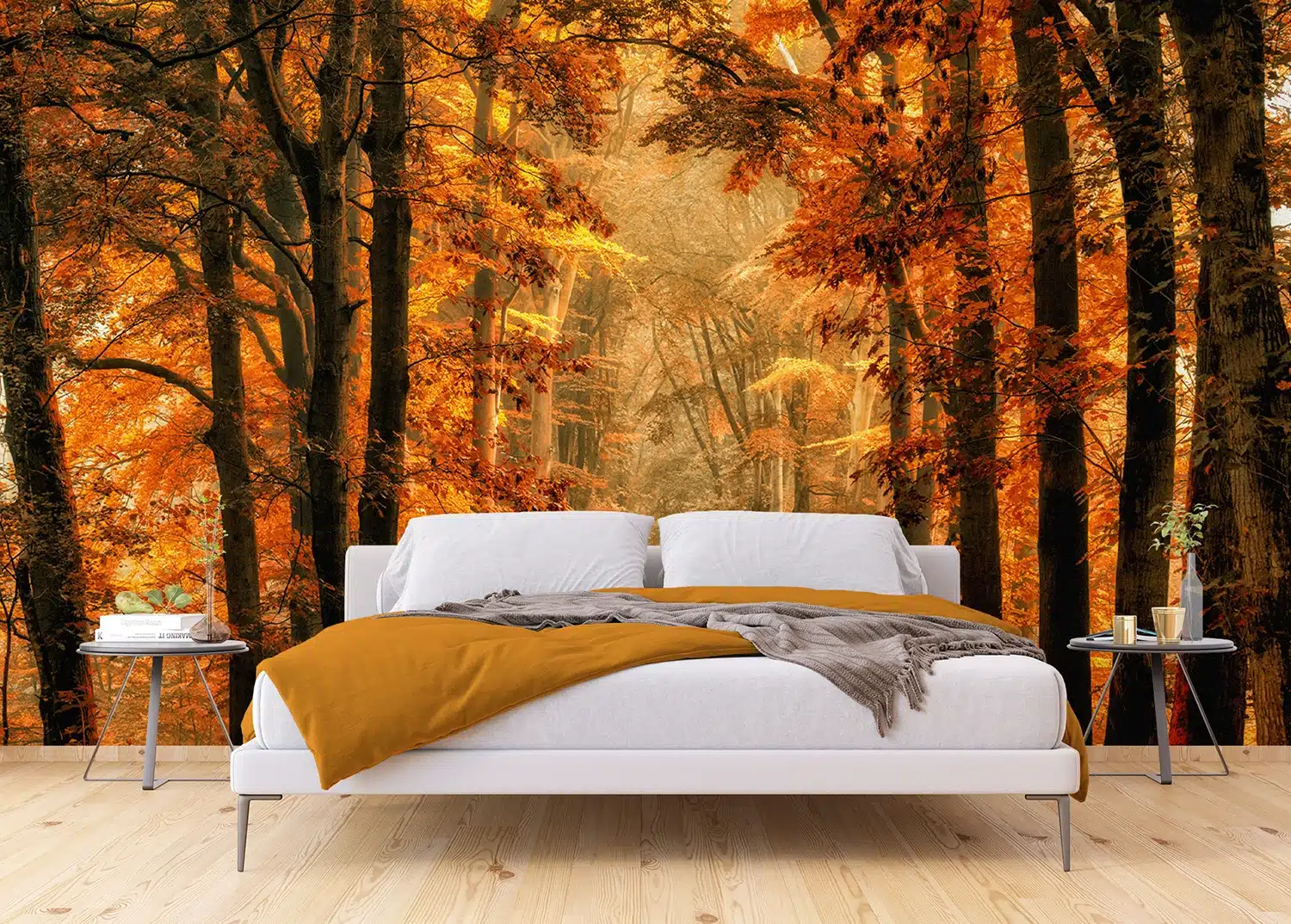 Custom Size Wall Mural Golden Path | Premium Non-Woven Wallpaper | FTNXXL3009 6