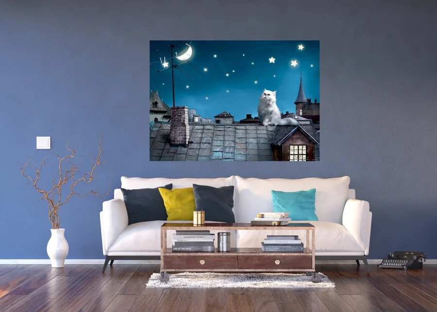 Wall Mural Cat on Roof, 160 x 110 cm, FTNM 2606 - Image 2
