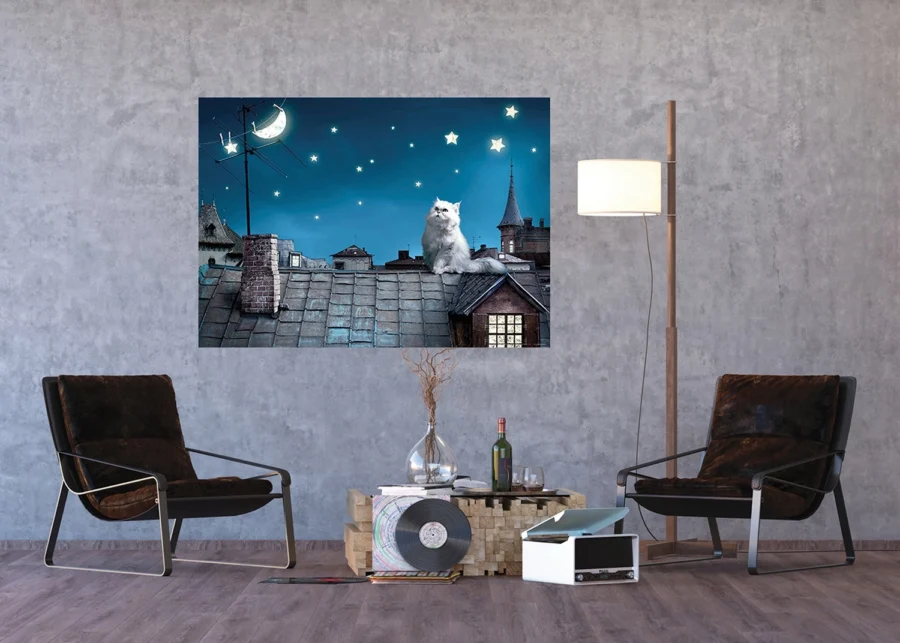 Wall Mural Cat on Roof, 160 x 110 cm, FTNM 2606 - Image 3