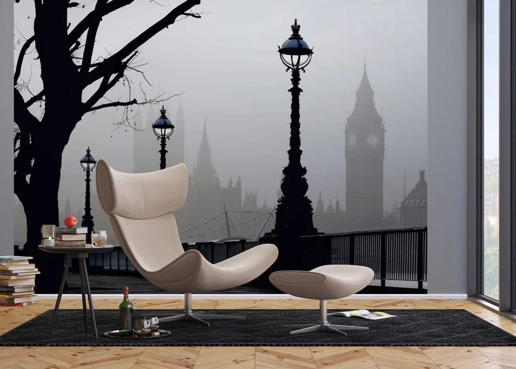 Custom Size Wall Mural Misty London | Premium Non-Woven Wallpaper | FTNXXL0307 3