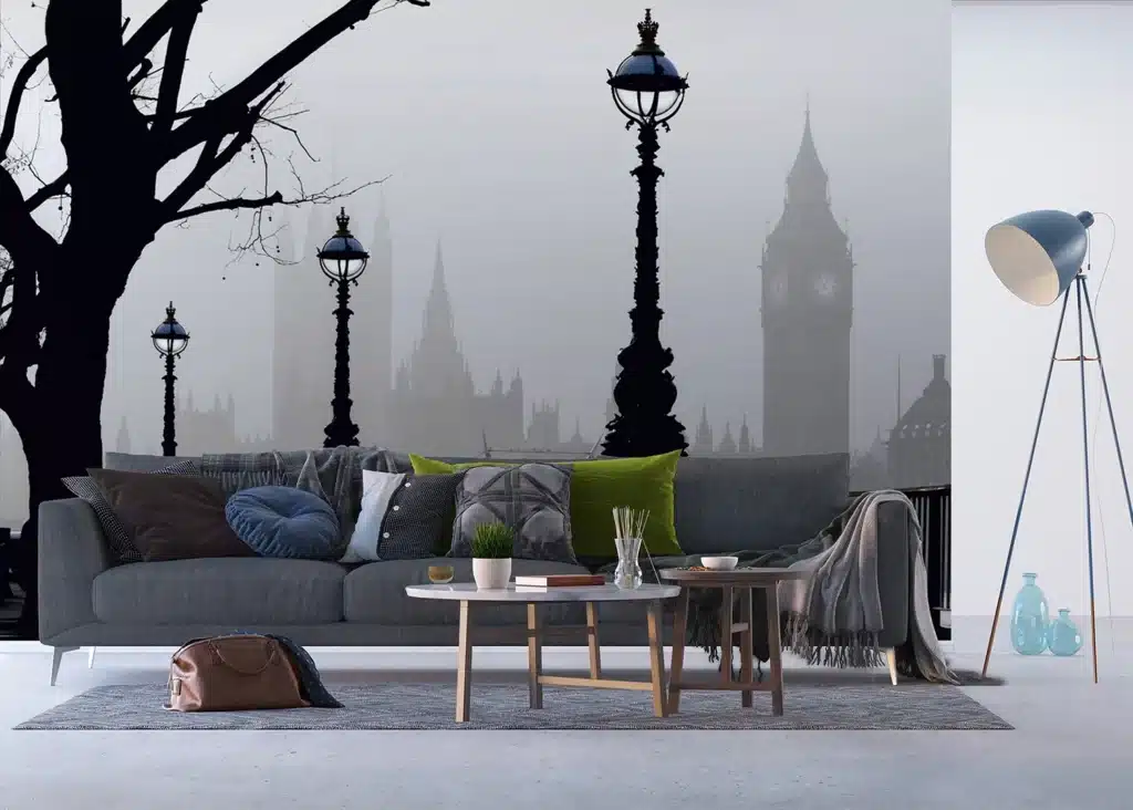 Custom Size Wall Mural Misty London | Premium Non-Woven Wallpaper | FTNXXL0307 4