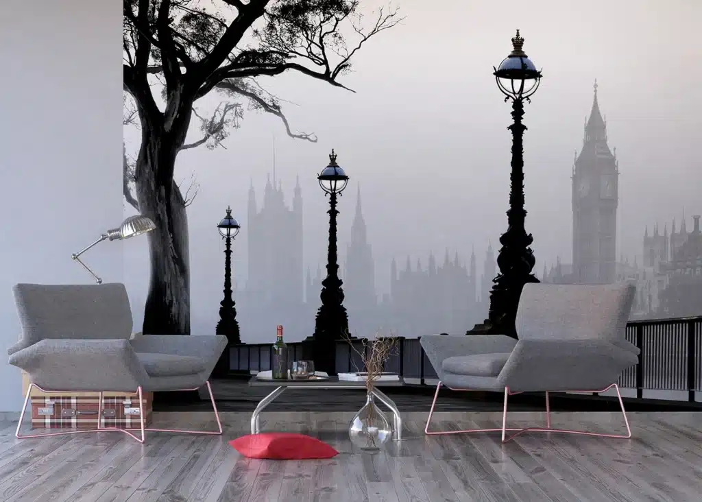 Custom Size Wall Mural Misty London | Premium Non-Woven Wallpaper | FTNXXL0307 7