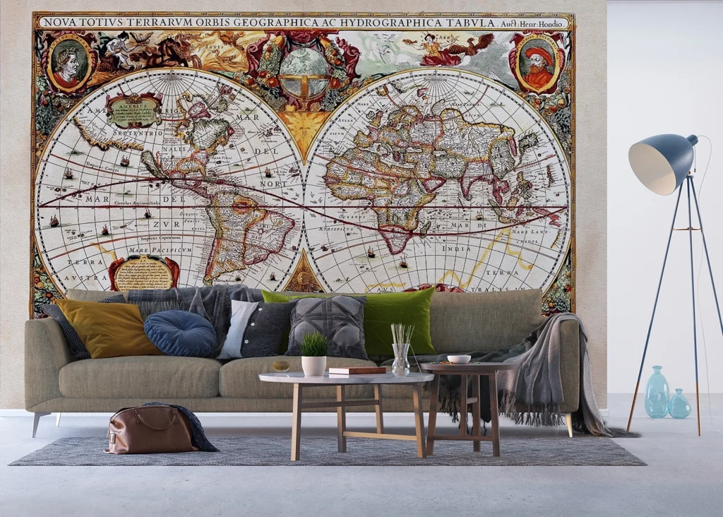 Wall Mural Old Map, 375 x 270 cm, FTNXXL 0351