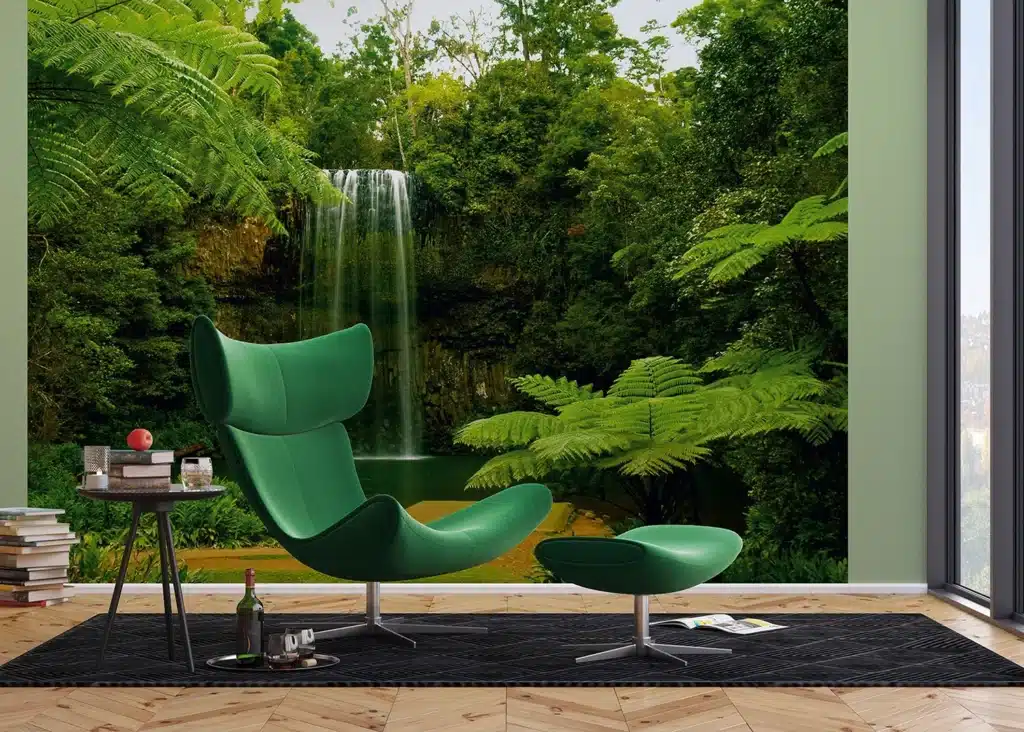 Custom Size Wall Mural Waterfall in Prairie | Premium Non-Woven Wallpaper | FTNXXL0386