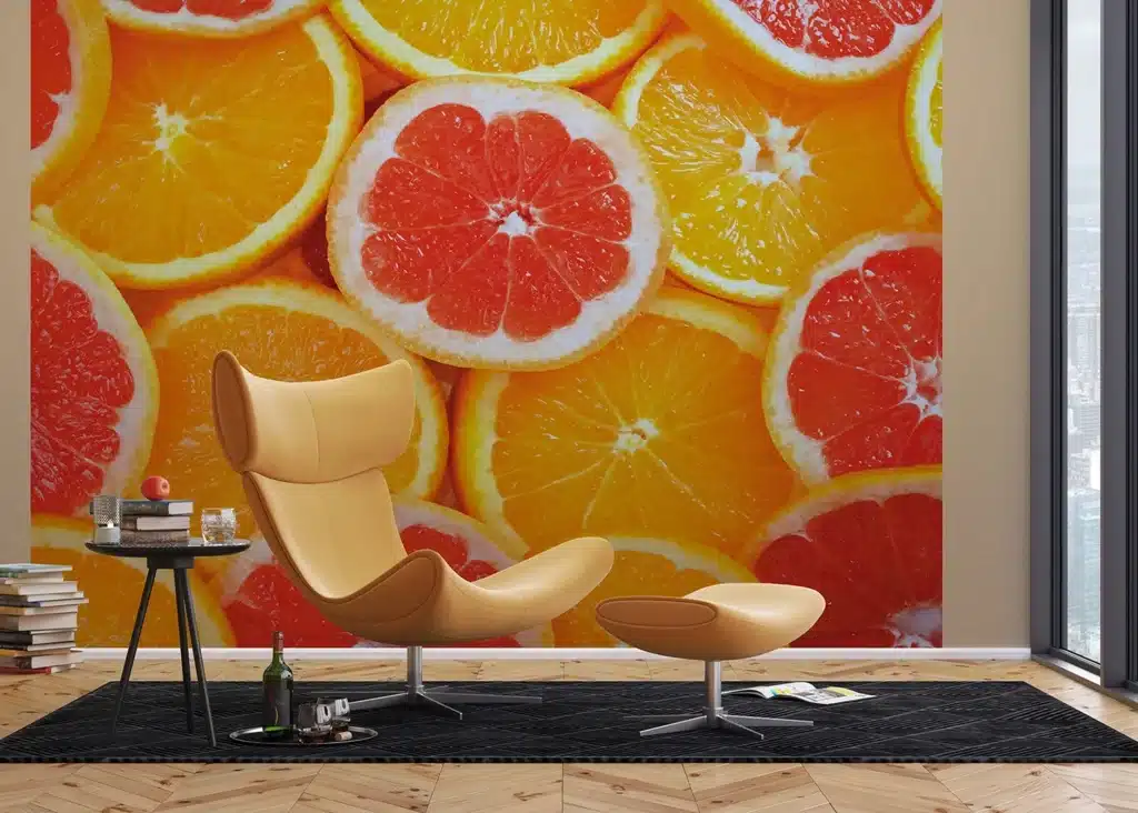 Custom Size Wall Mural Oranges | Premium Non-Woven Wallpaper | FTNXXL0413 2
