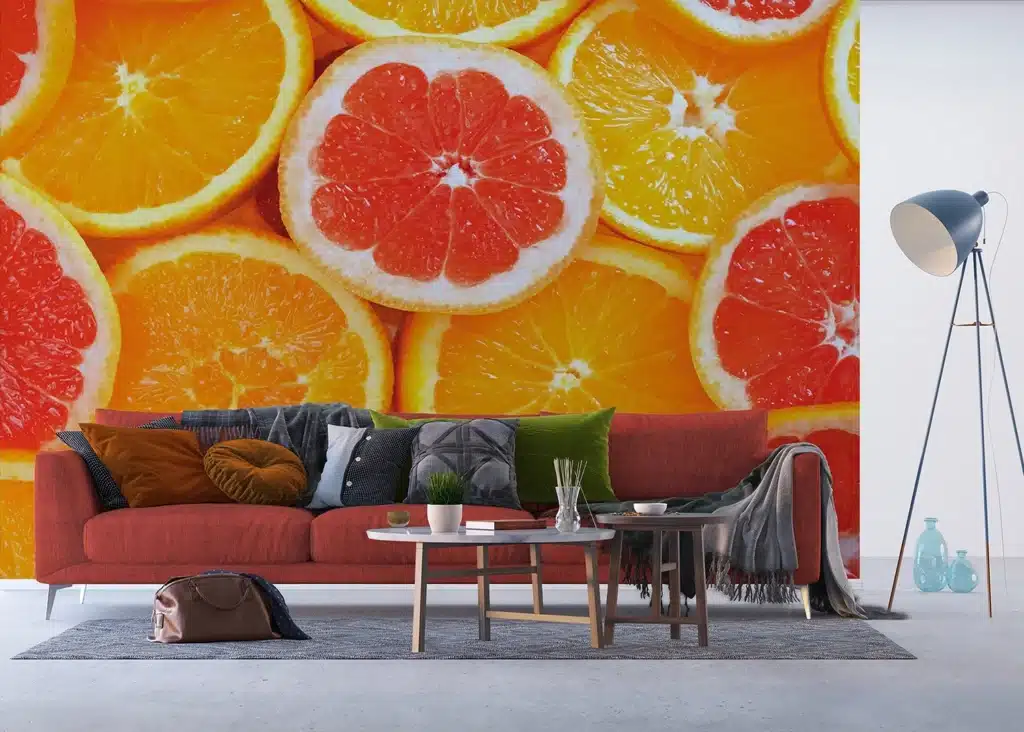 Custom Size Wall Mural Oranges | Premium Non-Woven Wallpaper | FTNXXL0413 3