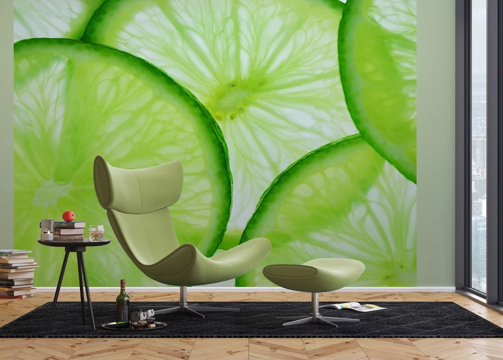 Custom Size Wall Mural Lime | Premium Non-Woven Wallpaper | FTNXXL0440 3