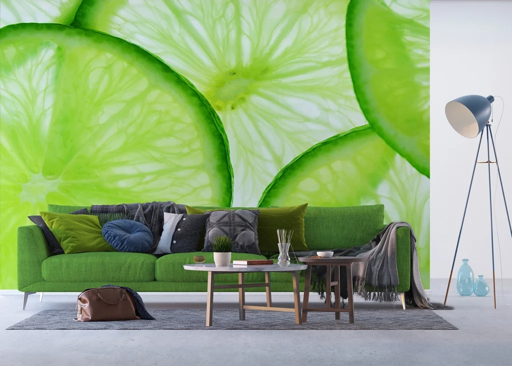 Custom Size Wall Mural Lime | Premium Non-Woven Wallpaper | FTNXXL0440