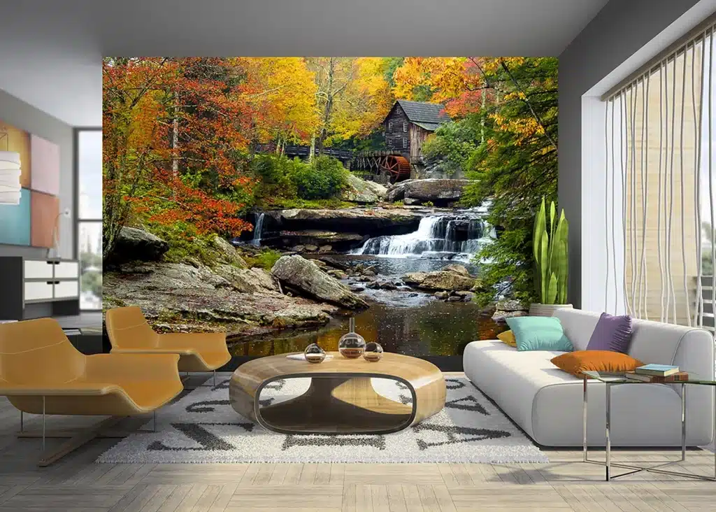 Custom Size Wall Mural Autumn Mill | Premium Non-Woven Wallpaper | FTNXXL1116 2