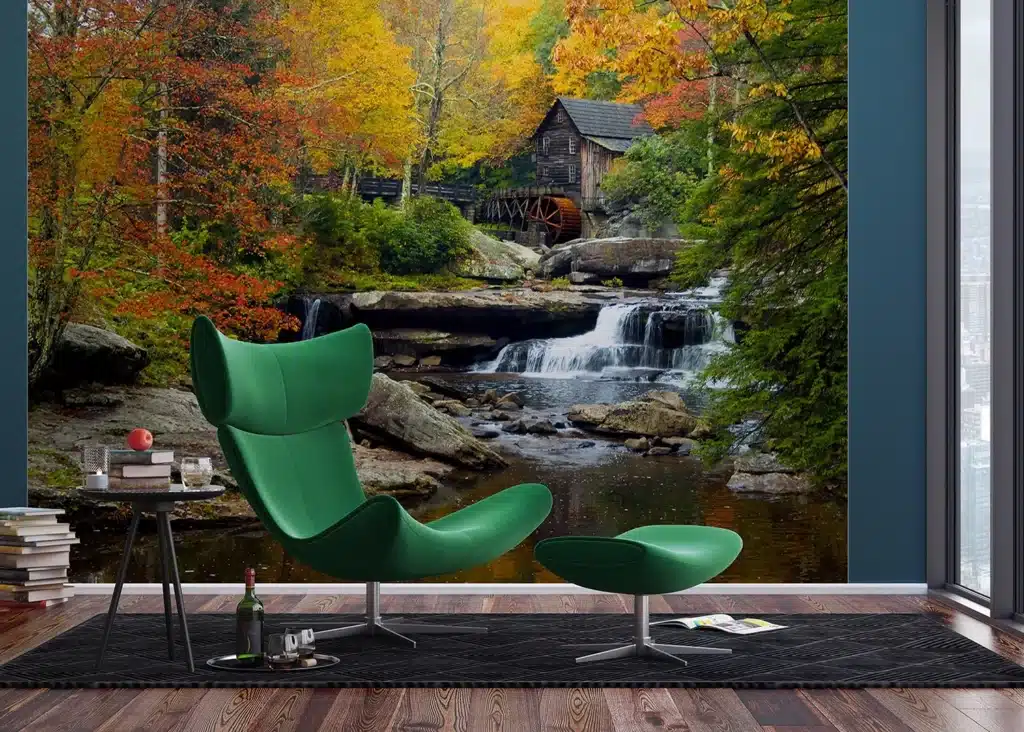 Custom Size Wall Mural Autumn Mill | Premium Non-Woven Wallpaper | FTNXXL1116 6