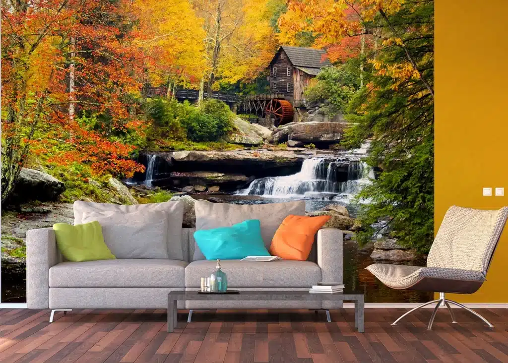 Custom Size Wall Mural Autumn Mill | Premium Non-Woven Wallpaper | FTNXXL1116
