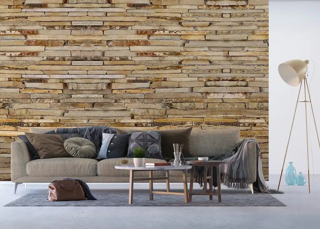 Custom Size Wall Mural Stone Wall | Premium Non-Woven Wallpaper | FTNXXL1143 4