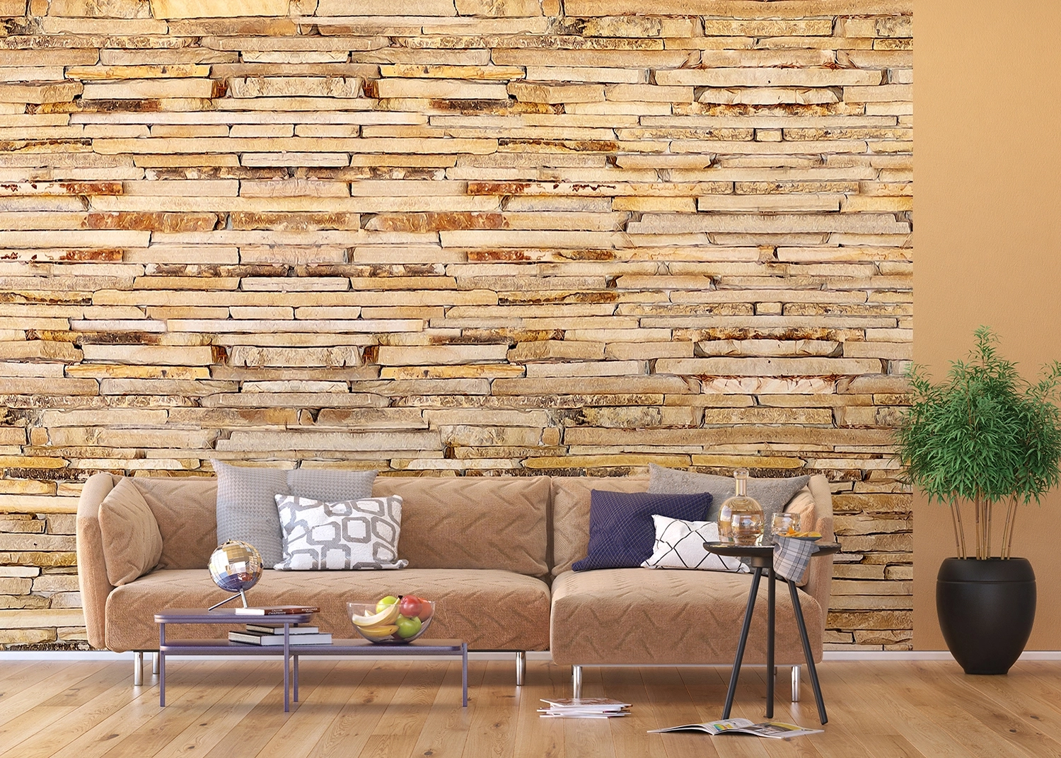 Wall Mural Stone Wall, 375 x 270 cm, FTNXXL 1143