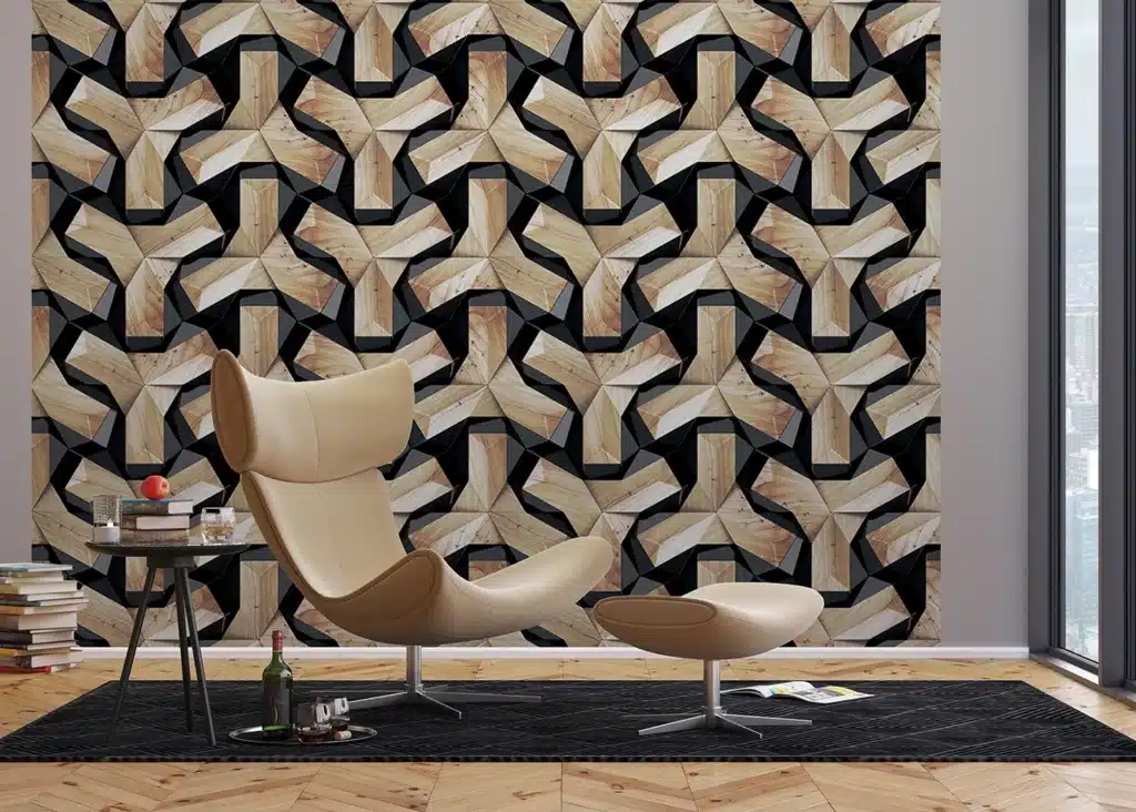 Wall Mural Wooden Structure, 375 x 270 cm, FTNXXL 1217 3