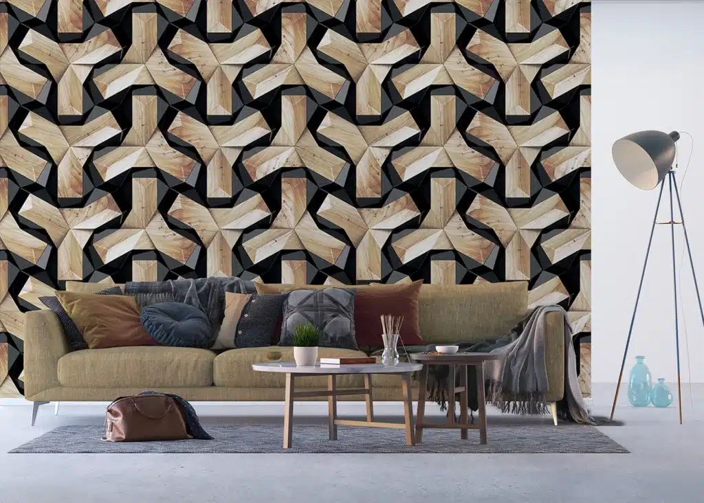 Wall Mural Wooden Structure, 375 x 270 cm, FTNXXL 1217