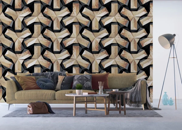 Vliesová fototapeta na zed' Dřevěné Tvary | 375 x 270 cm | FTNXXL 1217