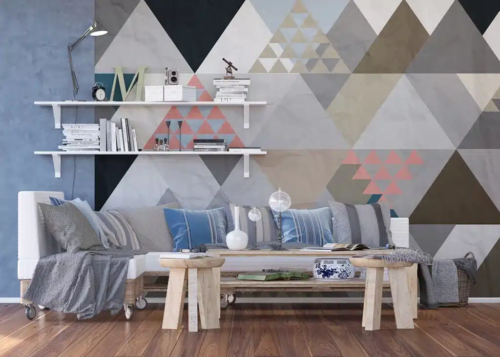 Custom Size Wall Mural Triangles | Premium Non-Woven Wallpaper | FTNXXL1224