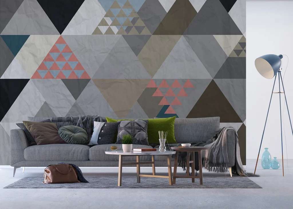 Custom Size Wall Mural Triangles | Premium Non-Woven Wallpaper | FTNXXL1224 3