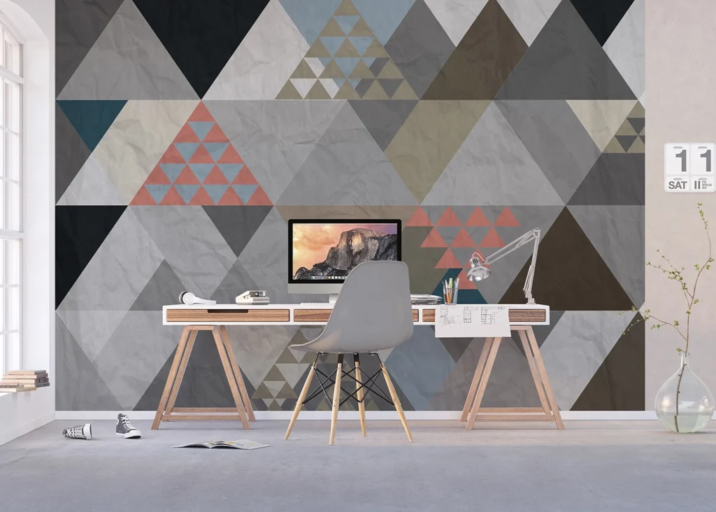 Custom Size Wall Mural Triangles | Premium Non-Woven Wallpaper | FTNXXL1224 5