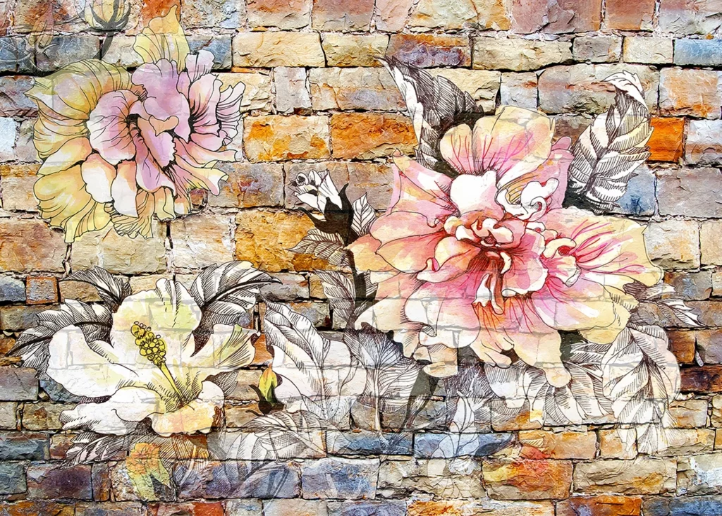 Custom Size Wall Mural Flowers | Premium Non-Woven Wallpaper | FTNXXL1227 1