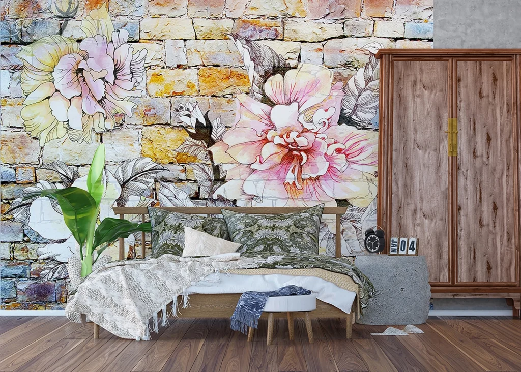 Custom Size Wall Mural Flowers | Premium Non-Woven Wallpaper | FTNXXL1227