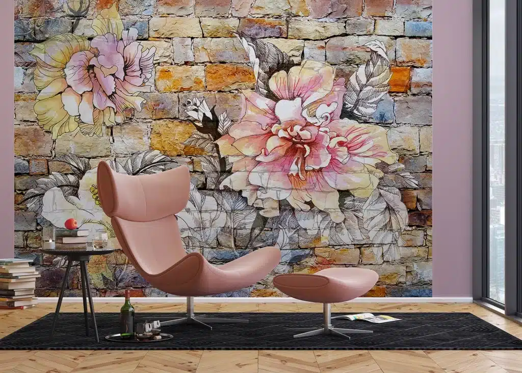 Custom Size Wall Mural Flowers | Premium Non-Woven Wallpaper | FTNXXL1227 2