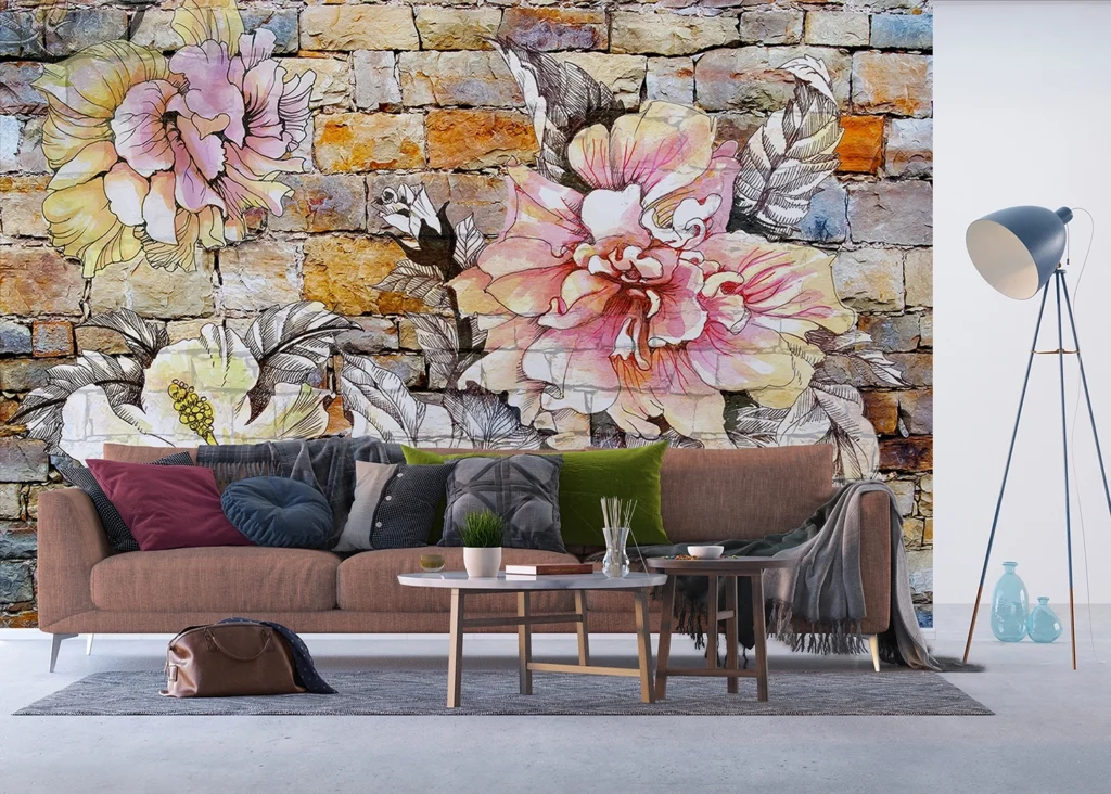 Custom Size Wall Mural Flowers | Premium Non-Woven Wallpaper | FTNXXL1227 3