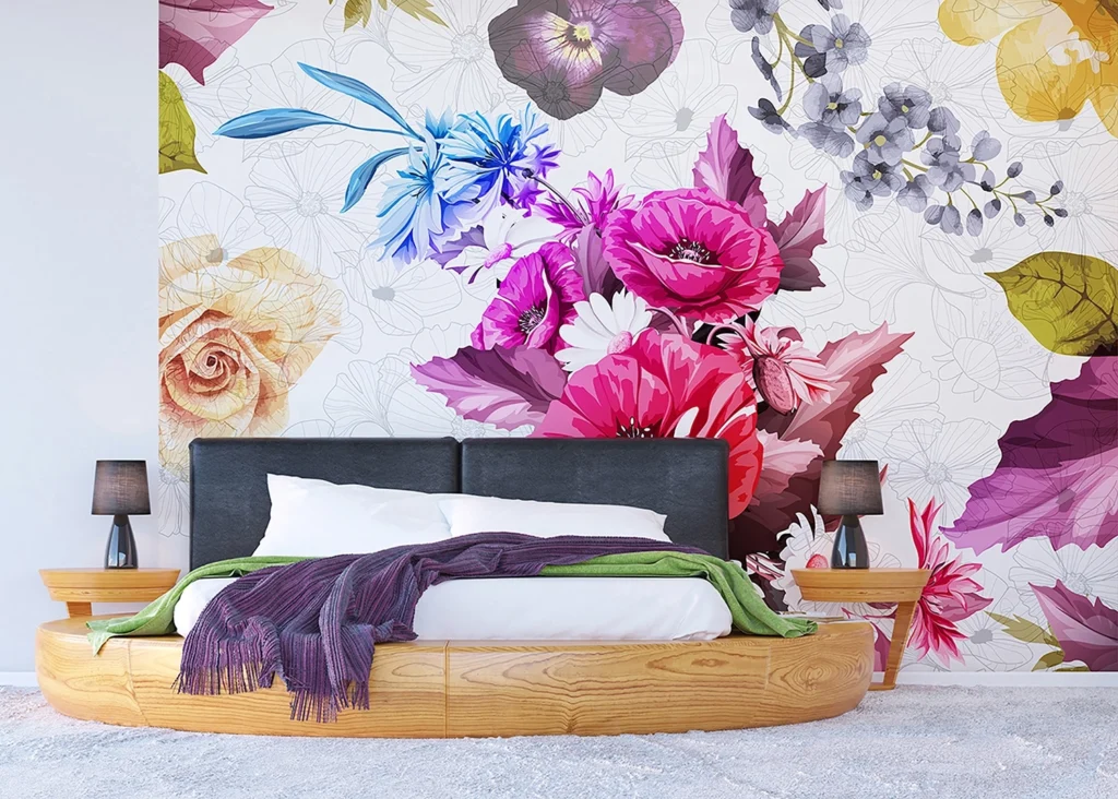 Custom Size Wall Mural Tender Flowers | Premium Non-Woven Wallpaper | FTNXXL1229