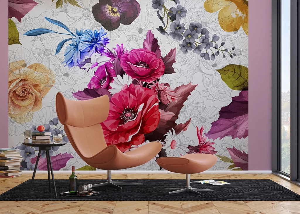 Custom Size Wall Mural Tender Flowers | Premium Non-Woven Wallpaper | FTNXXL1229 2