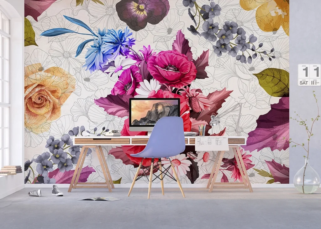 Custom Size Wall Mural Tender Flowers | Premium Non-Woven Wallpaper | FTNXXL1229 5