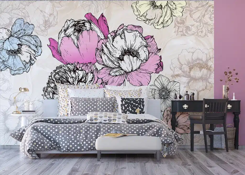 Custom Size Wall Mural Tender Peonies | Premium Non-Woven Wallpaper | FTNXXL1230 3