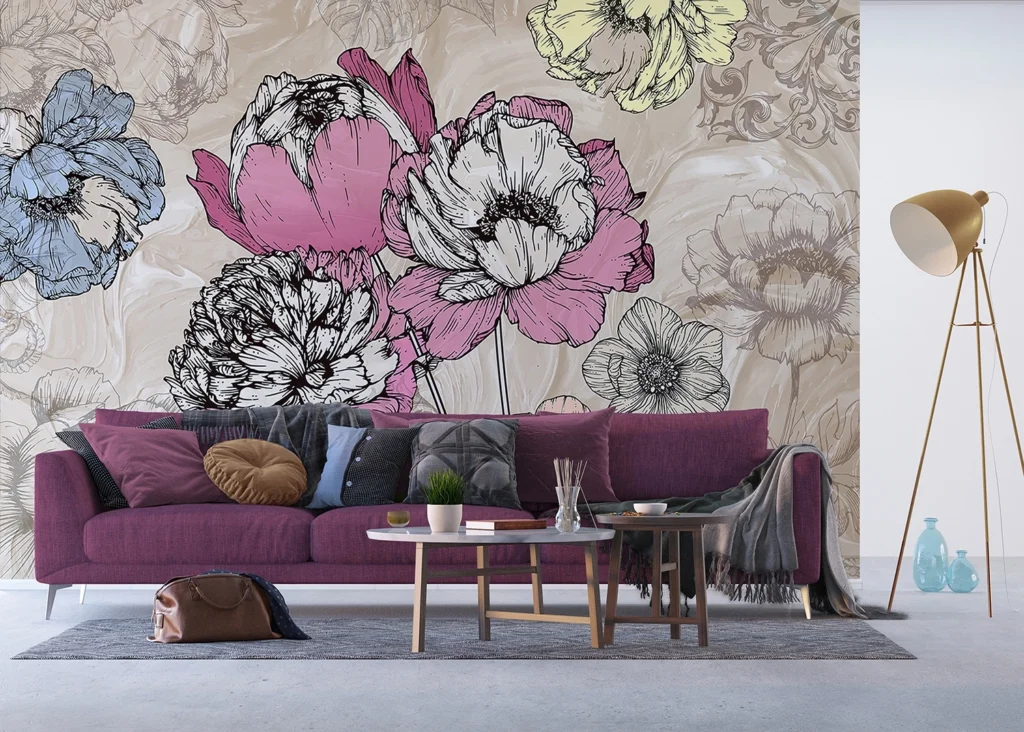 Custom Size Wall Mural Tender Peonies | Premium Non-Woven Wallpaper | FTNXXL1230 5