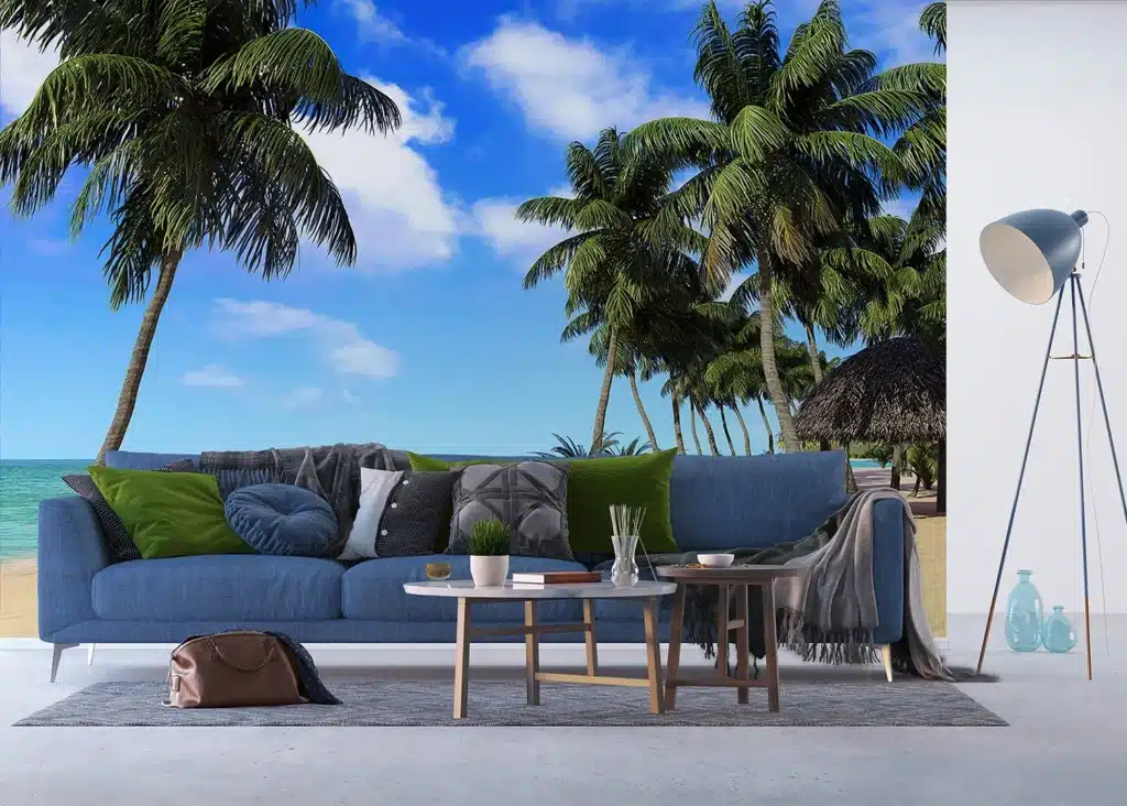 Custom Size Wall Mural Palm Beach | Premium Non-Woven Wallpaper | FTNXXL1234 3