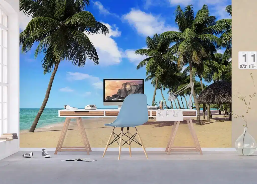 Custom Size Wall Mural Palm Beach | Premium Non-Woven Wallpaper | FTNXXL1234 5