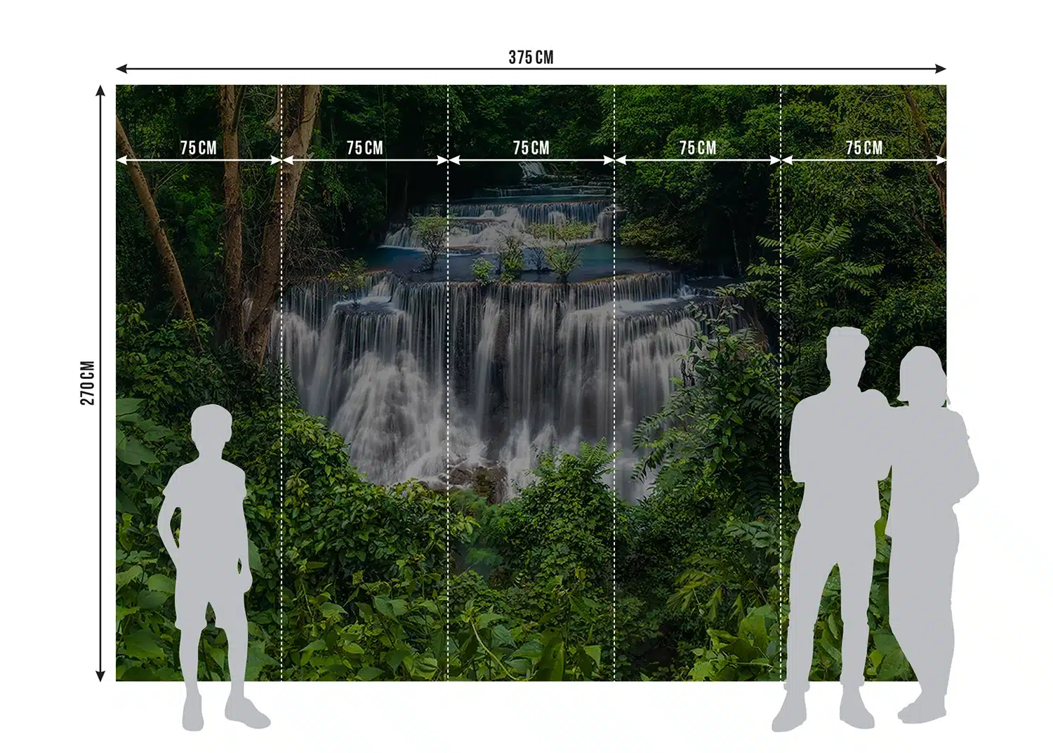 Custom Size Wall Mural Waterfall | Premium Non-Woven Wallpaper | FTNXXL1236 7