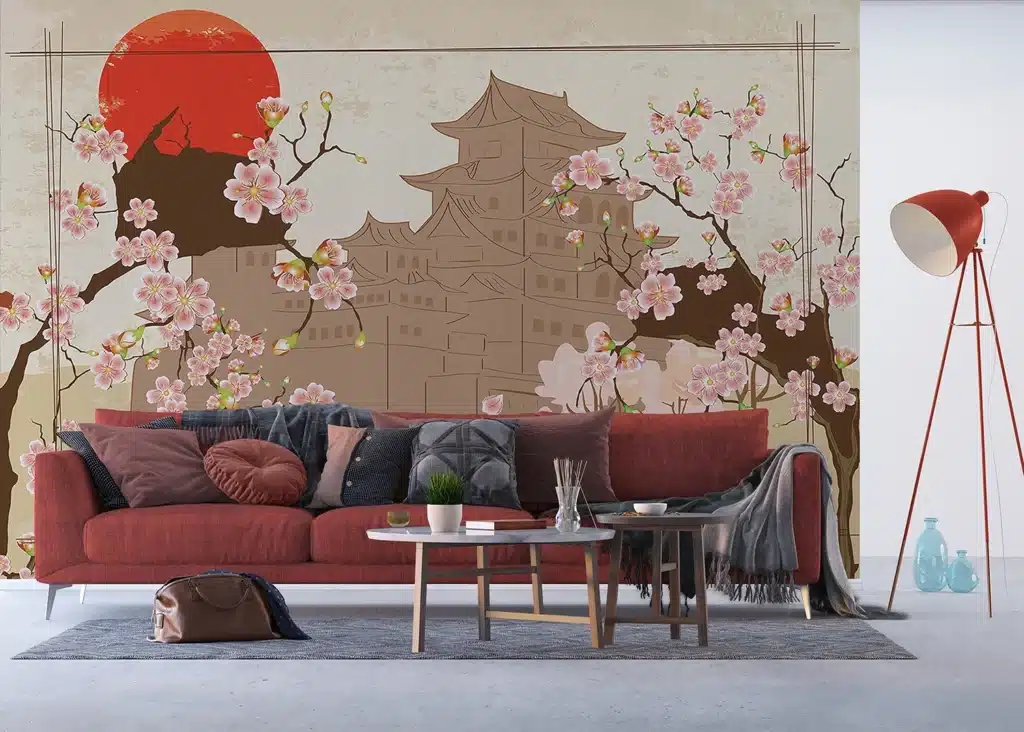 Custom Size Wall Mural Japanese Art | Premium Non-Woven Wallpaper | FTNXXL1237 3