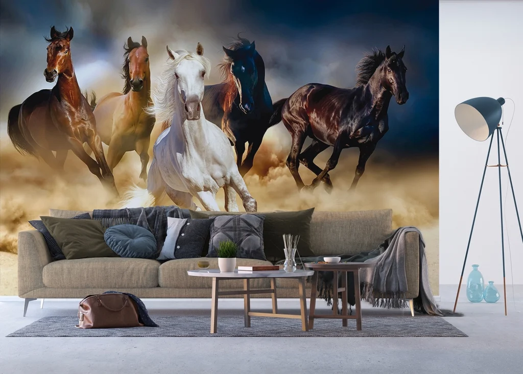 Custom Size Wall Mural Horses | Premium Non-Woven Wallpaper | FTNXXL1239 3