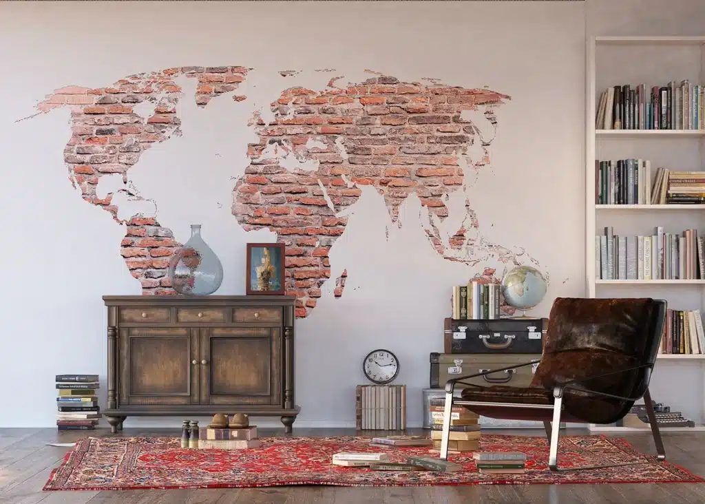 Custom Size Wall Mural Map | Premium Non-Woven Wallpaper | FTNXXL1240 2