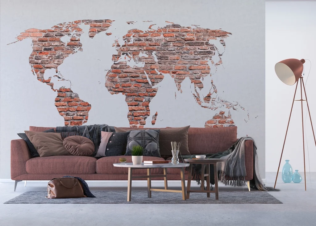 Custom Size Wall Mural Map | Premium Non-Woven Wallpaper | FTNXXL1240 4