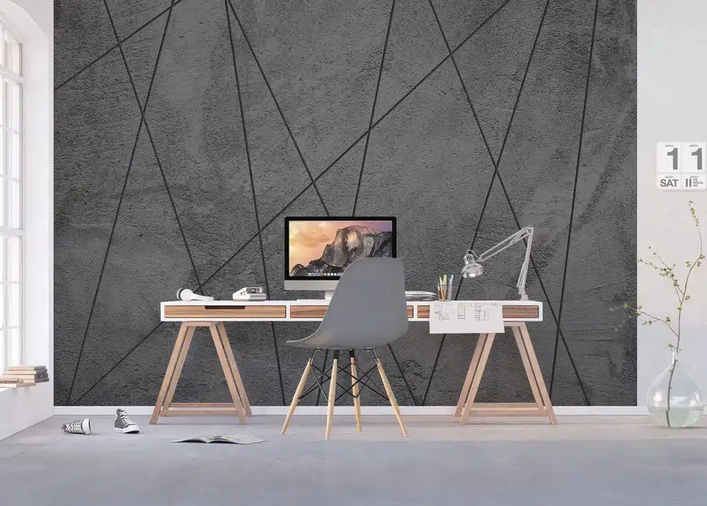 Custom Size Wall Mural Concrete Lines | Premium Non-Woven Wallpaper | FTNXXL1241 5