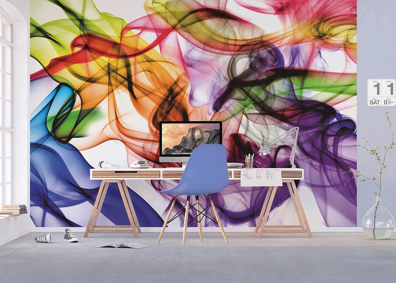 Wall Mural Colorful Smoke, 375 x 270 cm, FTNXXL 1243