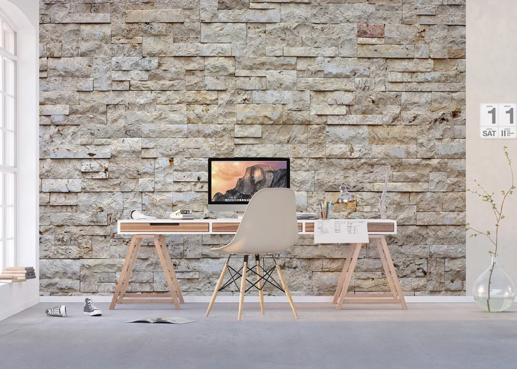 Wall Mural Beige Bricks, 375 x 270 cm, FTNXXL 2412 6