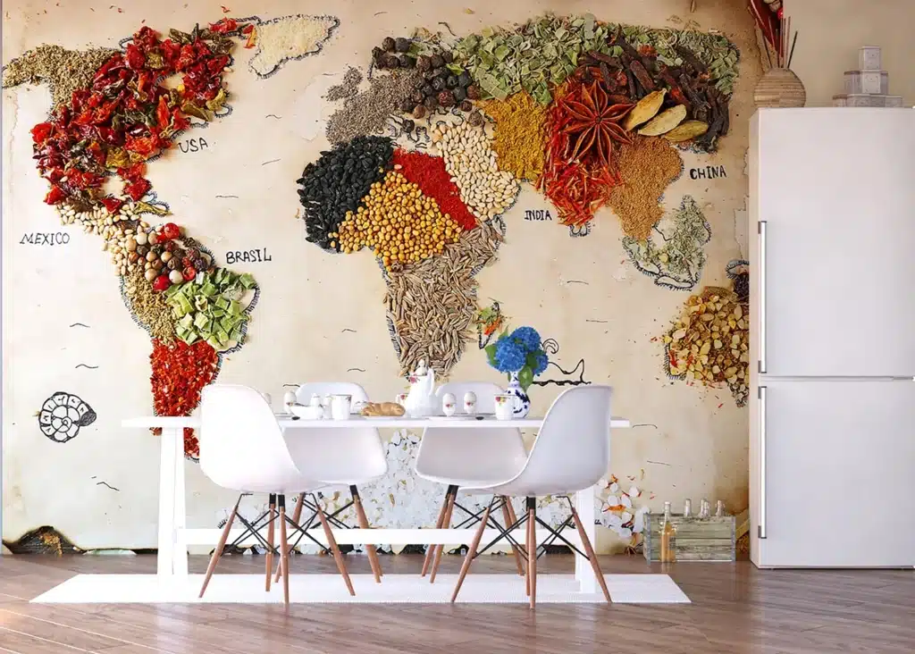 Custom Size Wall Mural Map oFSpice | Premium Non-Woven Wallpaper | FTNXXL2484 2