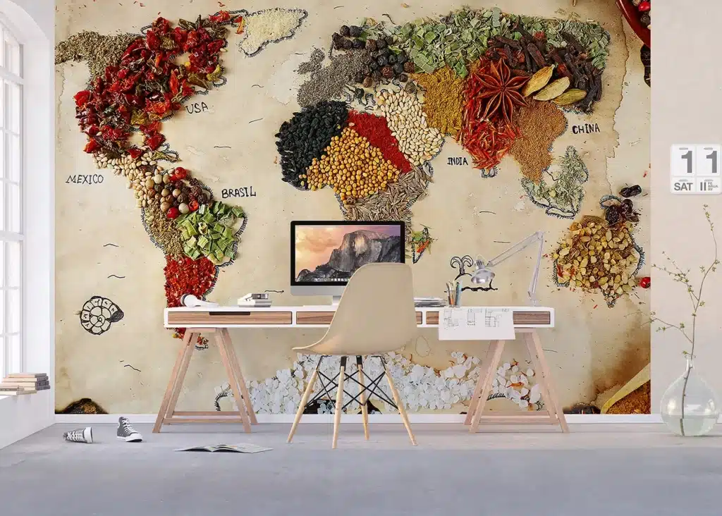 Custom Size Wall Mural Map oFSpice | Premium Non-Woven Wallpaper | FTNXXL2484 4